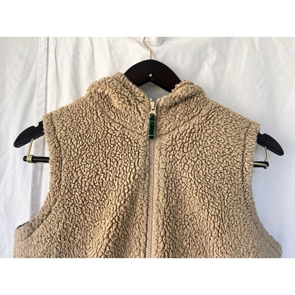 MINI BODEN SHERPA FLEECE VEST Girls Size 11-12Y Hooded Floral Lining Full Zip - Picture 2 of 9